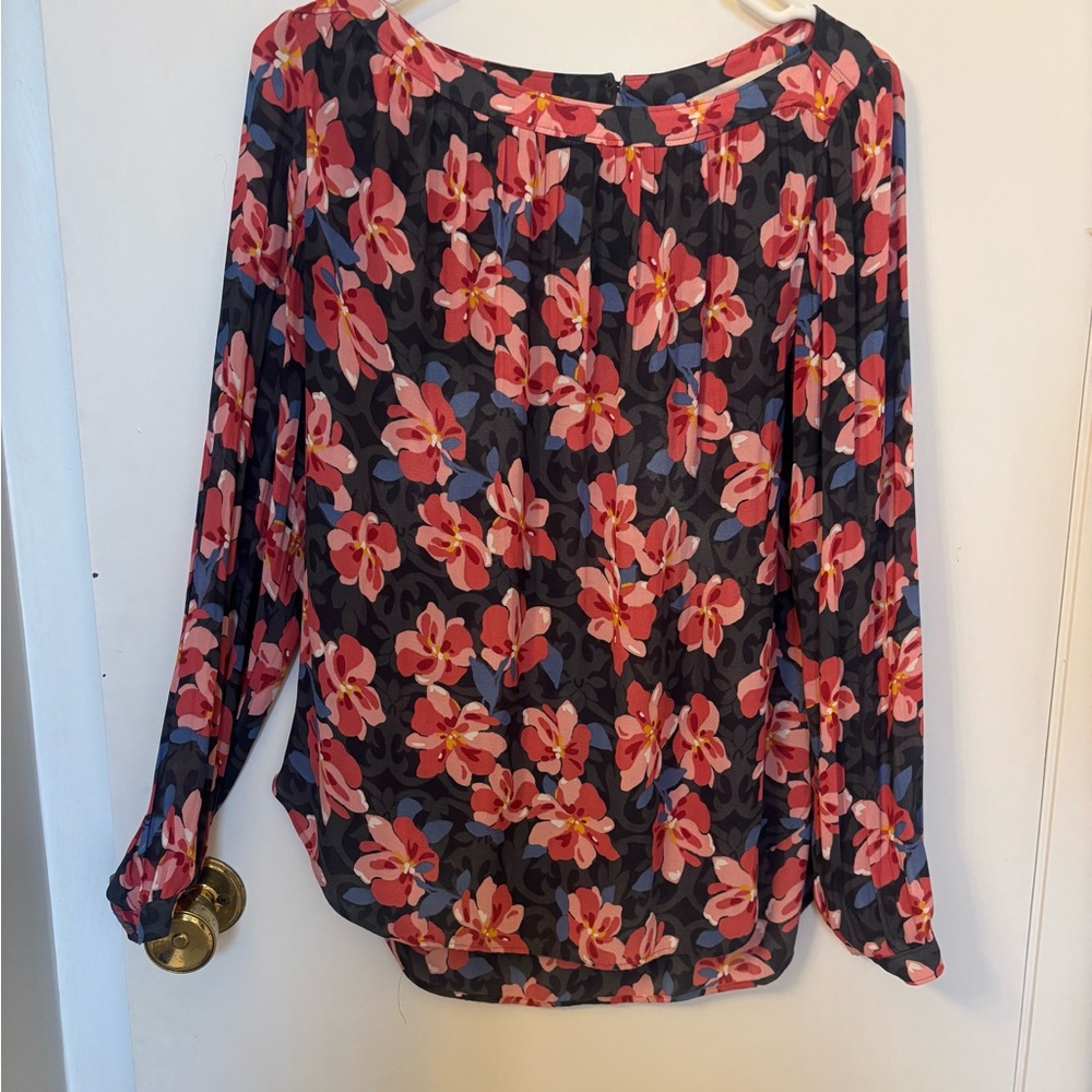 LOFT Floral Blouse - Pink and Blue
